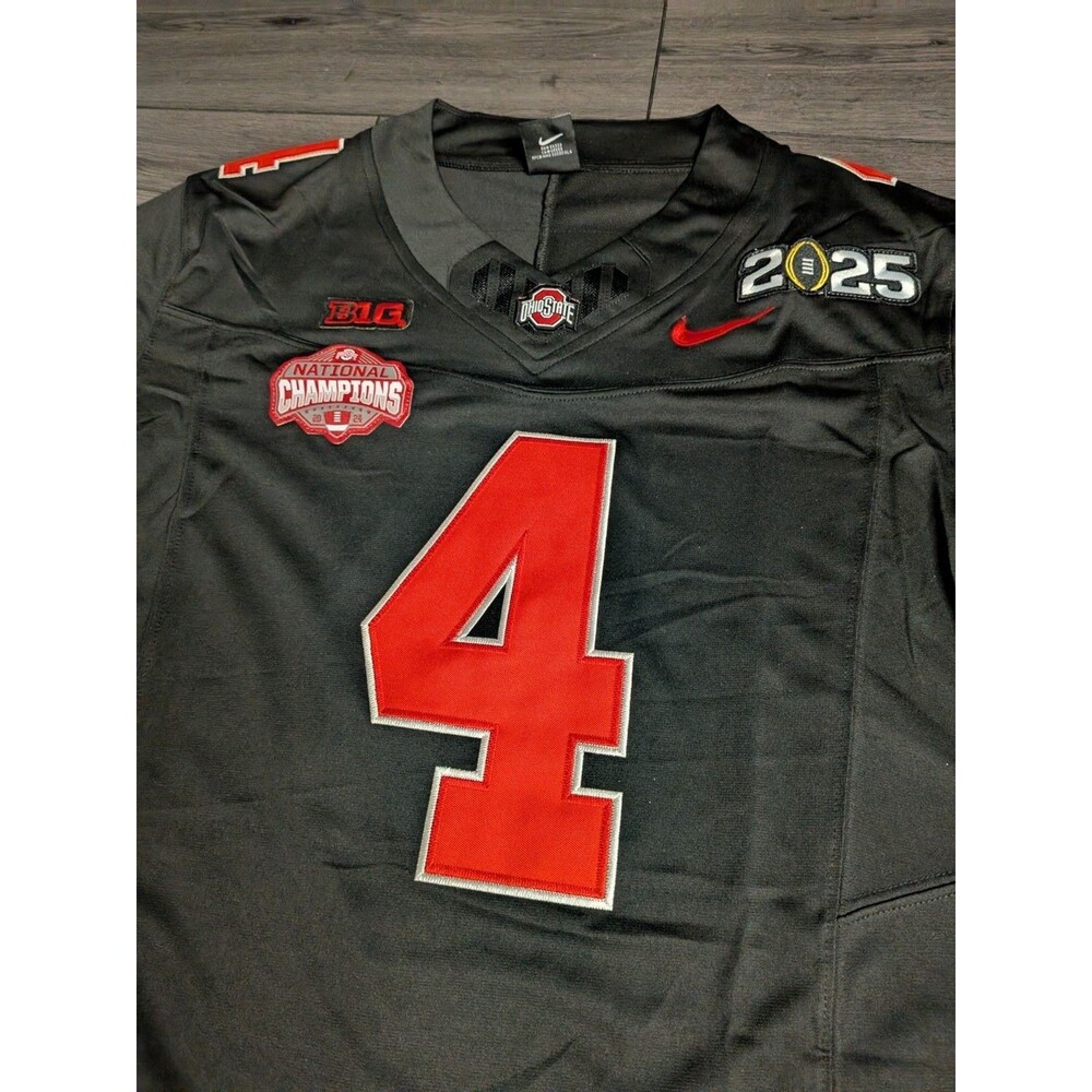 Jeremiah Smith #4 Ohio Buckeyes ๐ 2025 BLACKOUT Natty Champs Jersey Medium - Picture 4 of 5